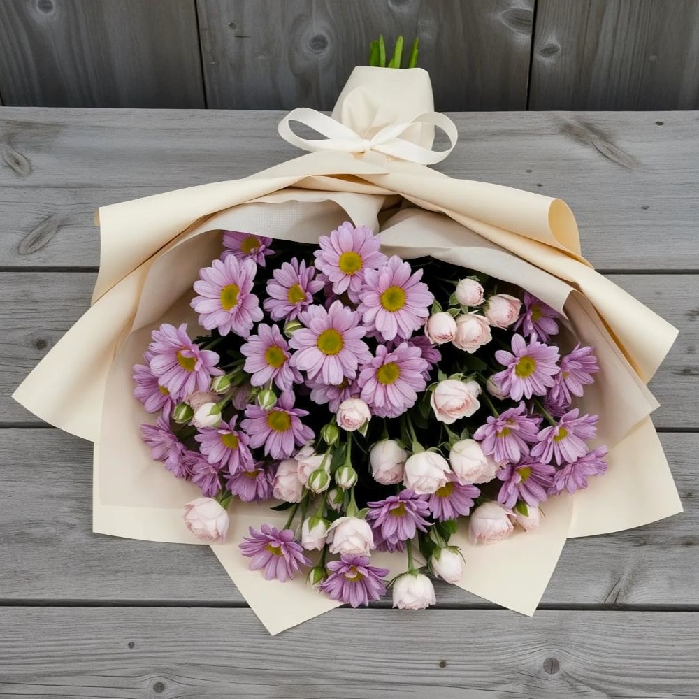 Букет цветов из: Розы и Хризантемы в Орехово-Зуево