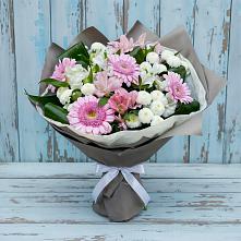 Букет цветов из:  Герберы, Альстромерии и Хризантемы в Орехово-Зуево
