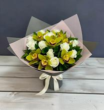 Букет цветов из:  Орхидеи и Розы #REPLACE_PRED# Орехово-Зуево