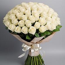 Букет 101 беля роза Белоснежка в Орехово-Зуево
