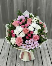 Букет цветов из:  Альстромерии, Гвоздики, Розы и Хризантемы #REPLACE_PRED# Орехово-Зуево