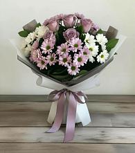 Букет цветов из:  Хризантемы и Розы в Орехово-Зуево